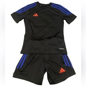 Adidas Kids Jersey & Shorts Set Black Aeroready Size XS/S